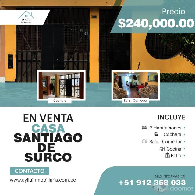 Casa como Terreno en Venta - Santiago de Surco