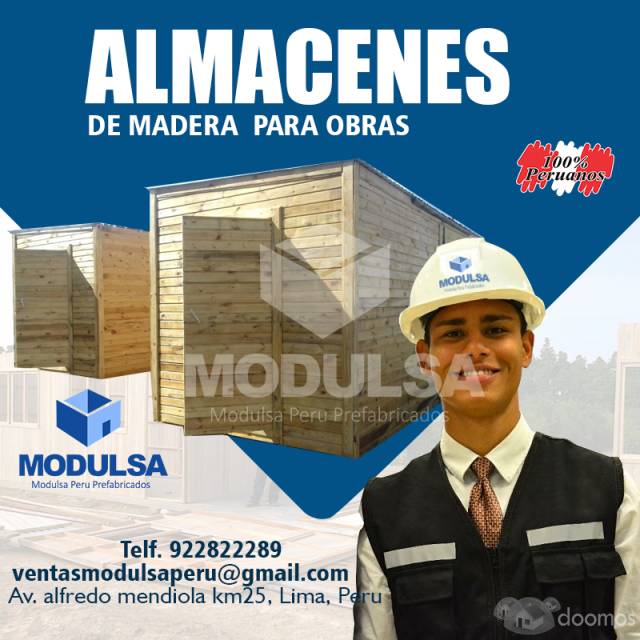 Módulos Prefabricados madera - Ambientes, Azoteas, Cuartos, Aulas, Kioscos,Casetas, Oficinas, Almacenes de madera en Lima