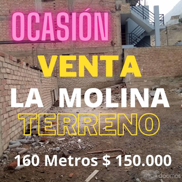 160 metros de Terreno en La Molina a 3 minutos del Ovalo Los Condores OCASION USD150,000